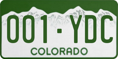 CO license plate 001YDC