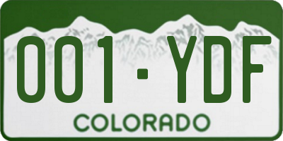 CO license plate 001YDF