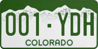 CO license plate 001YDH