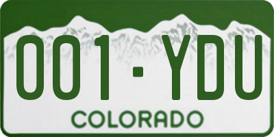 CO license plate 001YDU