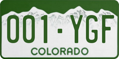 CO license plate 001YGF