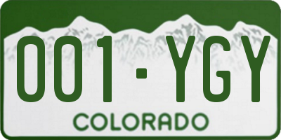 CO license plate 001YGY