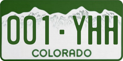 CO license plate 001YHH