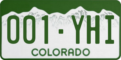 CO license plate 001YHI