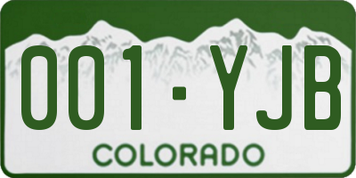 CO license plate 001YJB