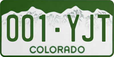 CO license plate 001YJT