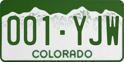 CO license plate 001YJW