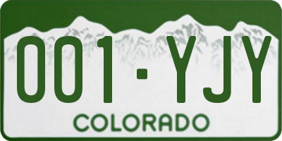 CO license plate 001YJY