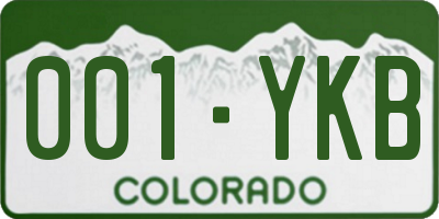 CO license plate 001YKB