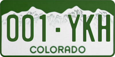 CO license plate 001YKH