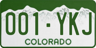 CO license plate 001YKJ