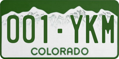 CO license plate 001YKM