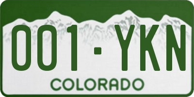 CO license plate 001YKN