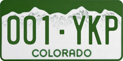 CO license plate 001YKP