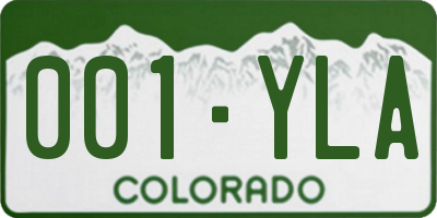 CO license plate 001YLA