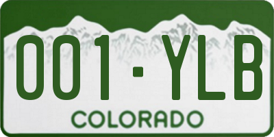 CO license plate 001YLB