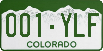 CO license plate 001YLF