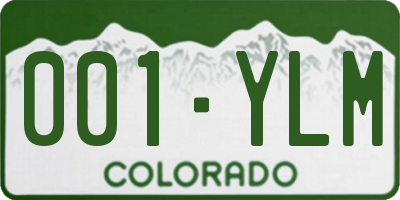 CO license plate 001YLM