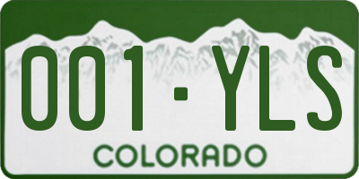 CO license plate 001YLS