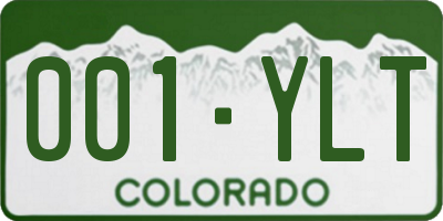 CO license plate 001YLT