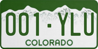 CO license plate 001YLU