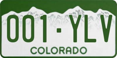CO license plate 001YLV