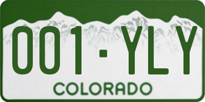 CO license plate 001YLY