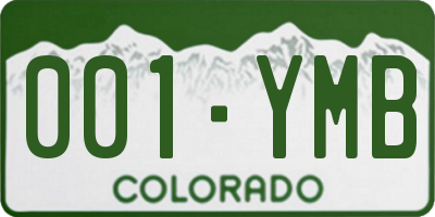 CO license plate 001YMB