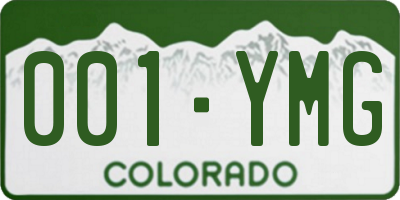 CO license plate 001YMG