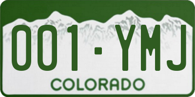 CO license plate 001YMJ