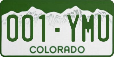 CO license plate 001YMU