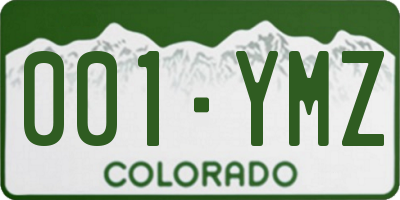 CO license plate 001YMZ