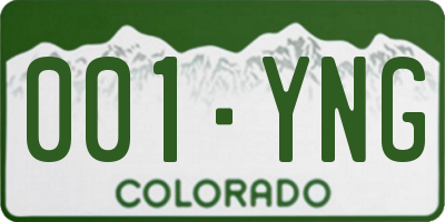 CO license plate 001YNG