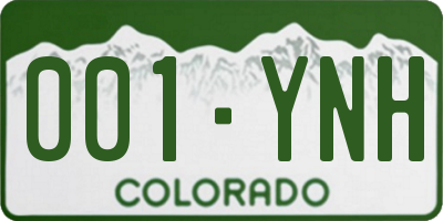 CO license plate 001YNH