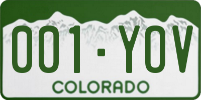 CO license plate 001YOV