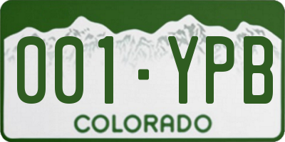 CO license plate 001YPB