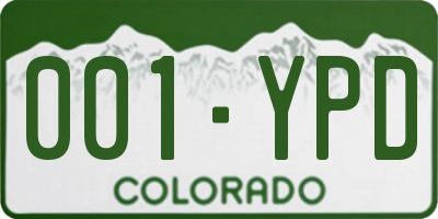 CO license plate 001YPD