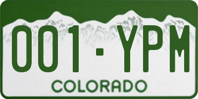 CO license plate 001YPM