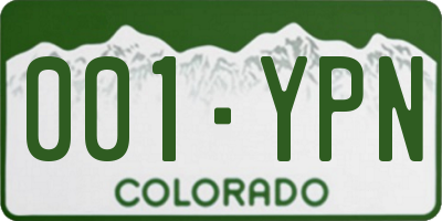 CO license plate 001YPN