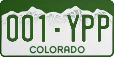 CO license plate 001YPP