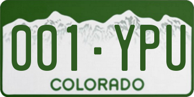 CO license plate 001YPU