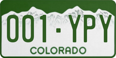 CO license plate 001YPY