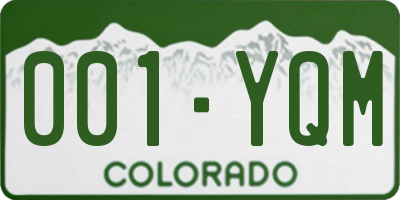 CO license plate 001YQM
