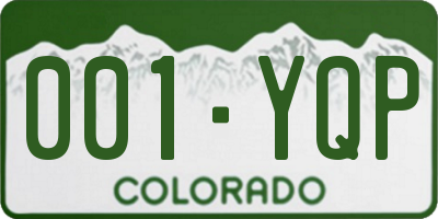 CO license plate 001YQP