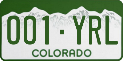 CO license plate 001YRL