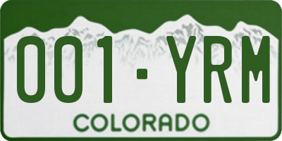 CO license plate 001YRM