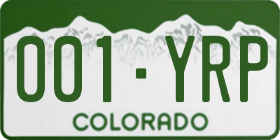 CO license plate 001YRP