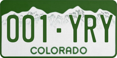 CO license plate 001YRY