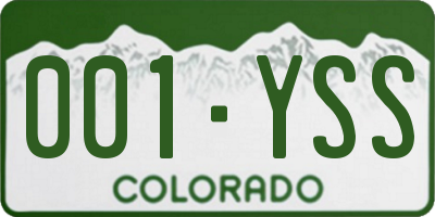 CO license plate 001YSS