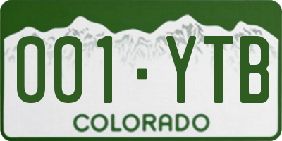 CO license plate 001YTB